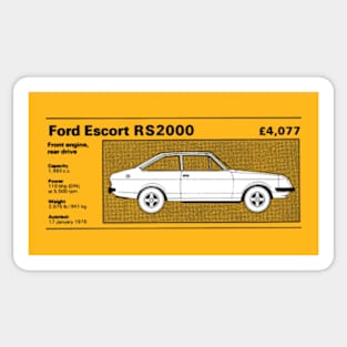 FORD ESCORT RS2000 - road test data Sticker